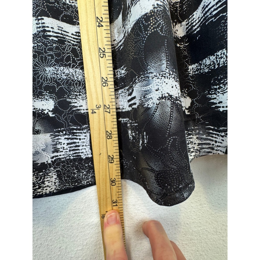 American Breed Shirt Black White Abstract Floral Shirt Button Up Long Sleeve - Picture 8 of 13